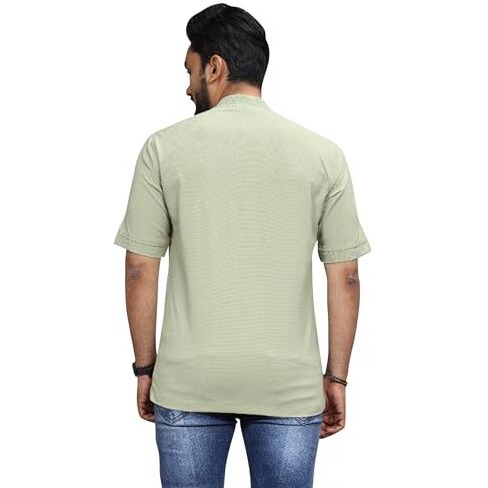 I Enterprise Men's & Boy's Front Button T-Shirts, Trendy Designs, And Comfortable Fit || Casual, Sports, And Everyday Wear || Soft & Durable Fabric (Ds1_Sr144-Xl) Green