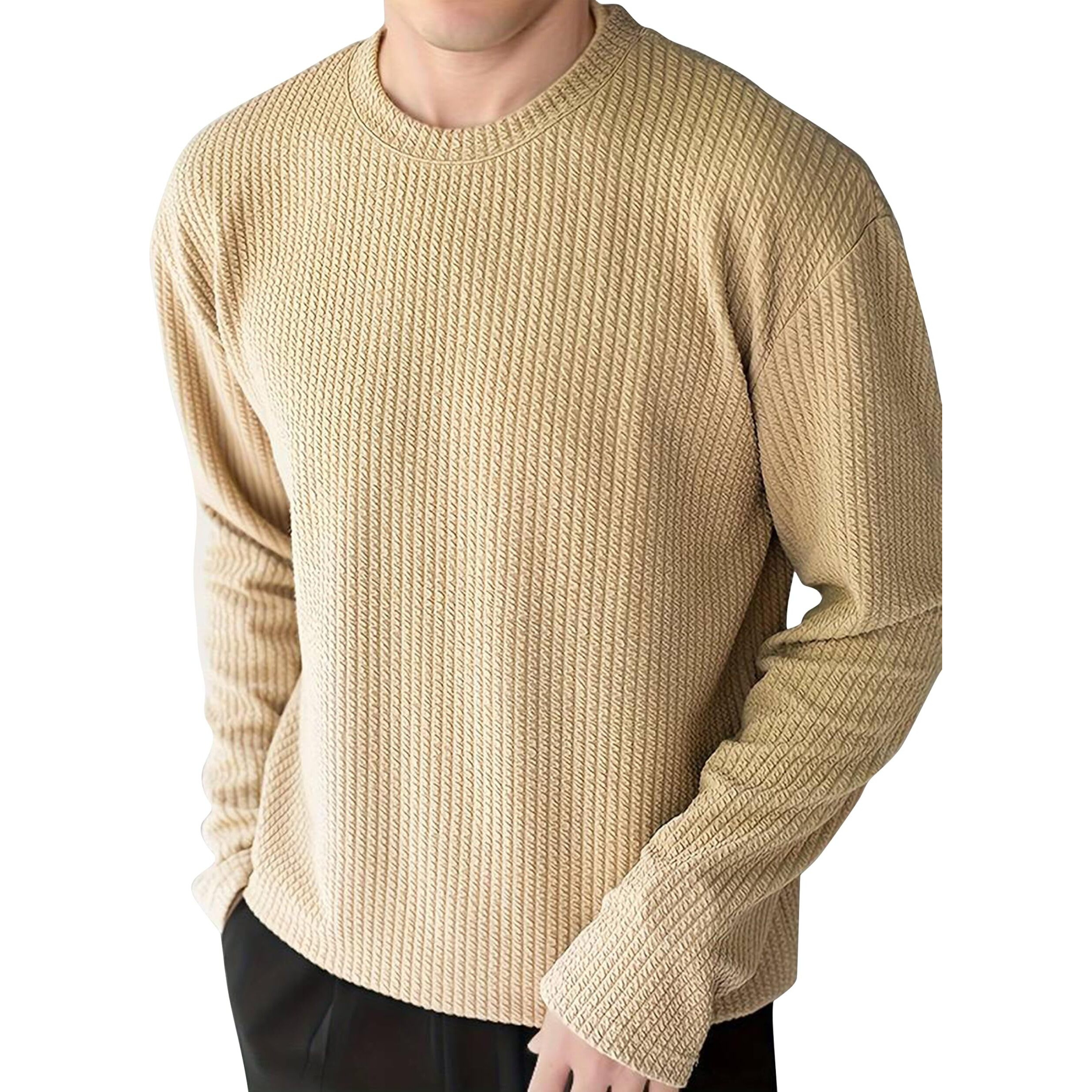 I Enterprise Men's & Boy's Full Sleeve T-Shirts, Trendy Designs, And Comfortable Fit || Casual, Sports, And Everyday Wear || Soft & Durable Fabric (Dr4_Sr94-M) Beige