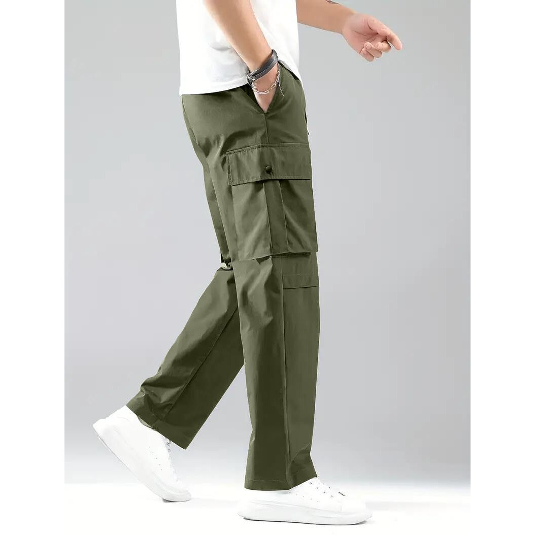 Indoprimo Men Cargo || Men Cargo Pants || Men Cargo Pants Cotton || Cargos For Men || Men Cargo Trouser || Trouser For Men - Rome (In, Alpha, 2Xl, Green)