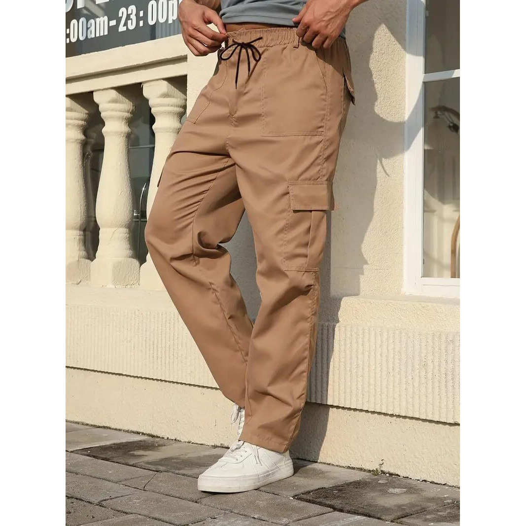 Indoprimo Men Cargo || Men Cargo Pants || Men Cargo Pants Cotton || Cargos For Men || Men Cargo Trouser || Trouser For Men - Zurich (In, Alpha, L, Khaki)