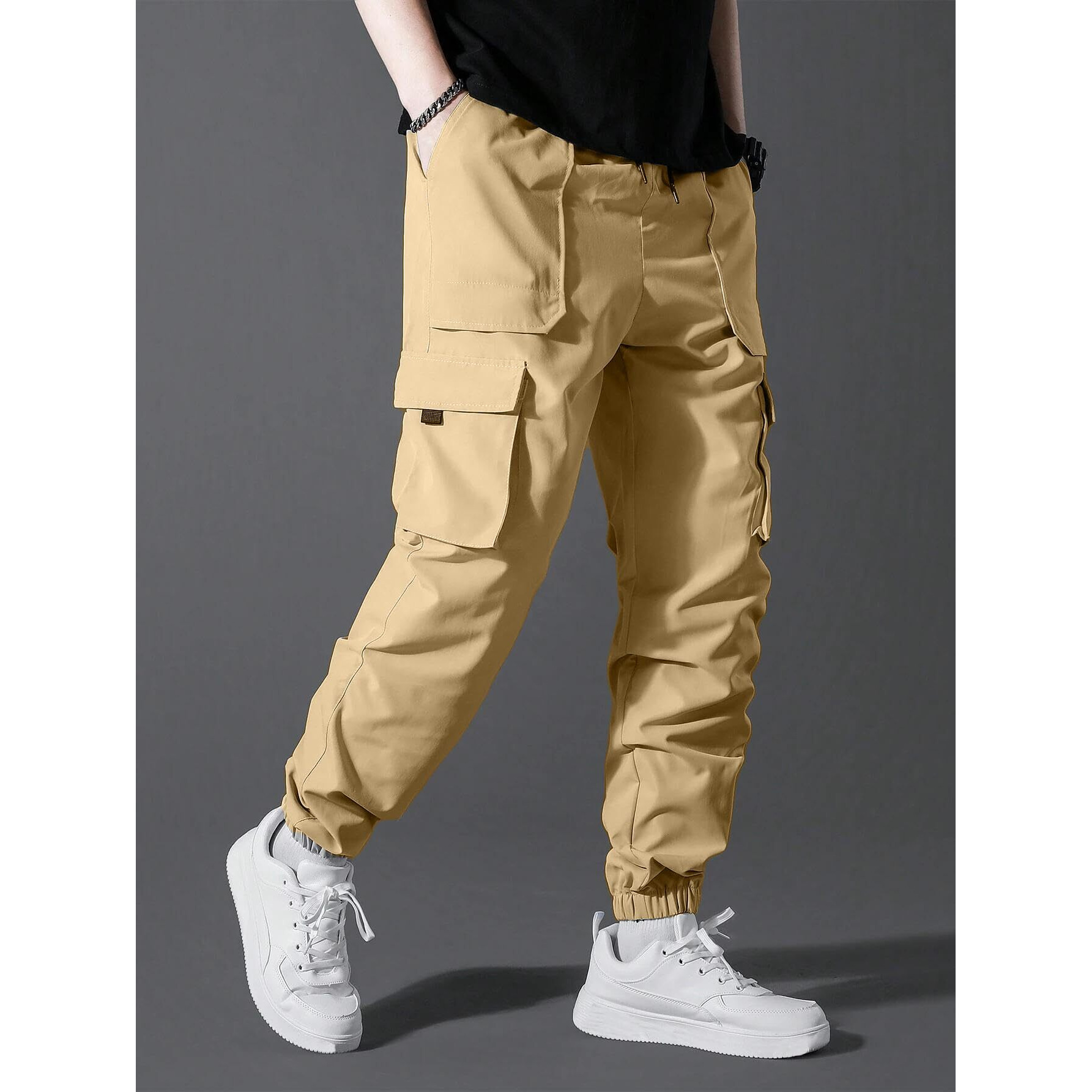 Indoprimo Men Cargo || Men Cargo Pants || Men Cargo Pants Cotton || Cargos For Men || Men Cargo Trouser || Trouser For Men - Farnce (In, Alpha, M, Khaki)