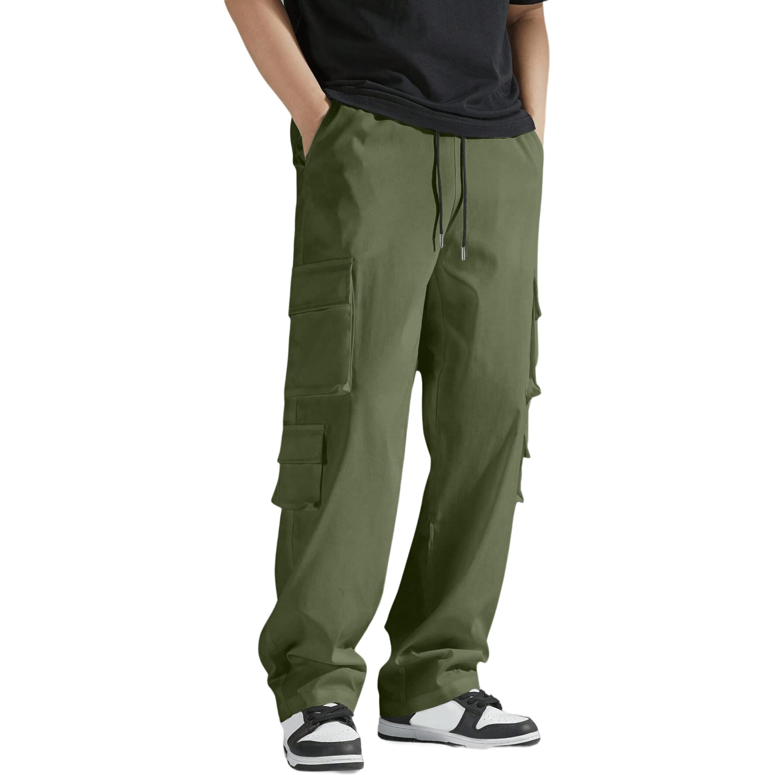 Indoprimo Men Cargo || Men Cargo Pants || Men Cargo Pants Cotton || Cargos For Men || Men Cargo Trouser (In, Alpha, M, Regular, Mahendi)