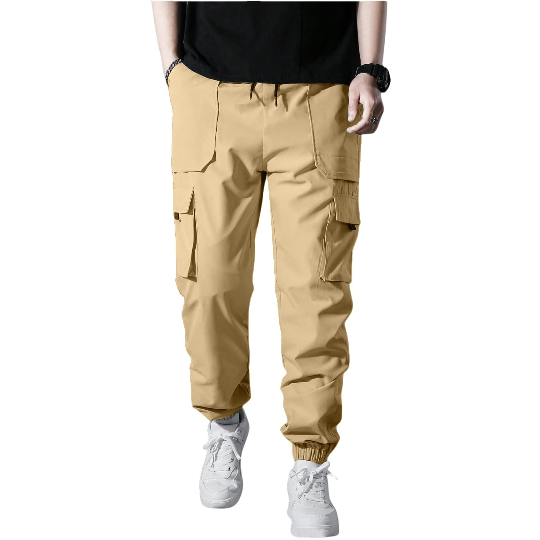 Indoprimo Men Cargo || Men Cargo Pants || Men Cargo Pants Cotton || Cargos For Men || Men Cargo Trouser || Trouser For Men - Farnce (In, Alpha, L, Khaki)