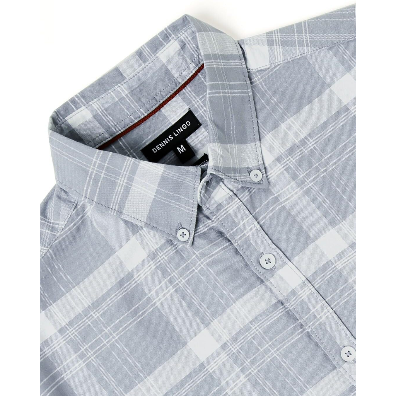 Dennis Lingo Grey Checkered Button Down Collar Casual Shirt (Dlmshs23521_Gr_Xl)