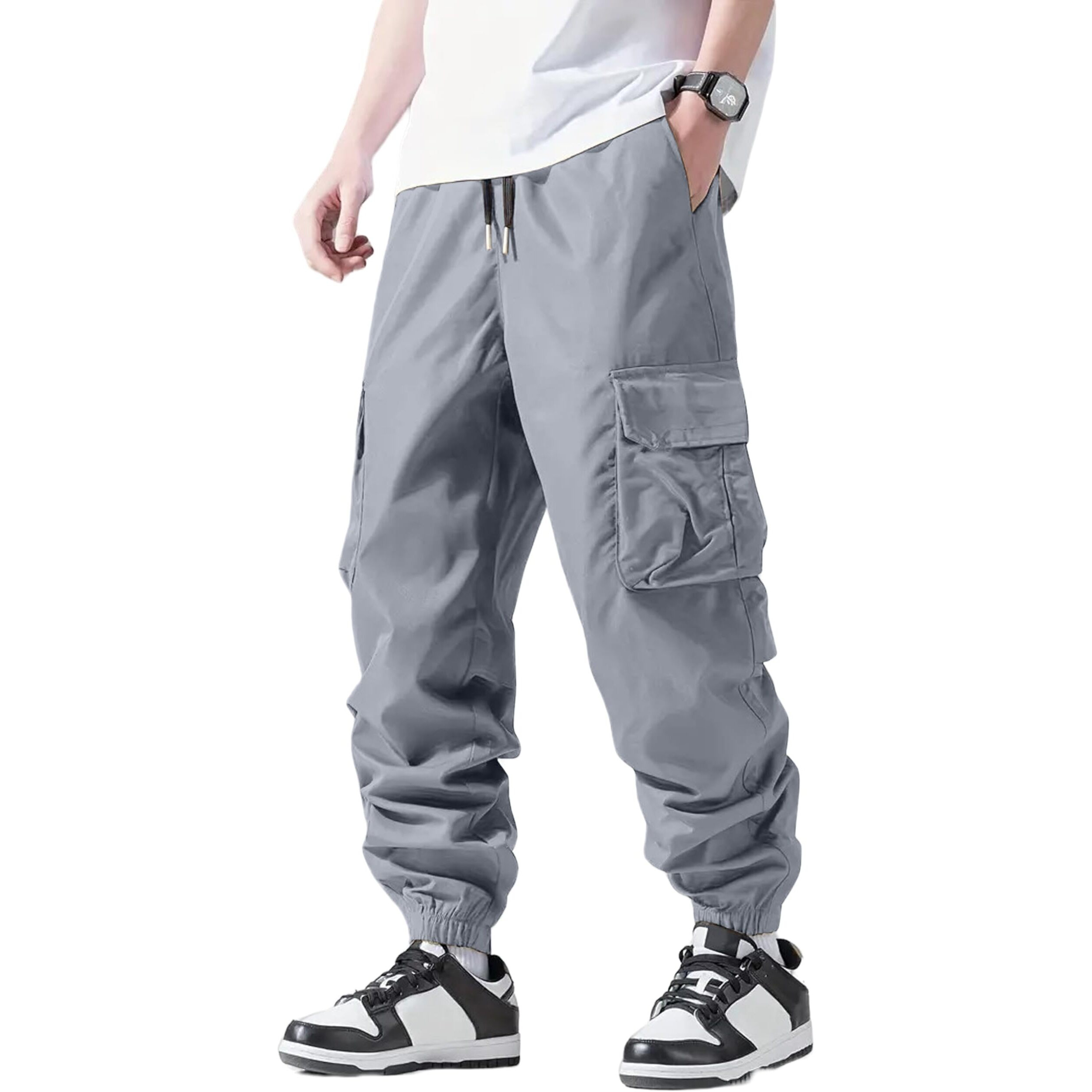 Indoprimo Men Cargo || Men Cargo Pants || Men Cargo Pants Cotton || Cargos For Men || Men Cargo Trouser (In, Alpha, 2Xl, Regular, Standard, Grey)