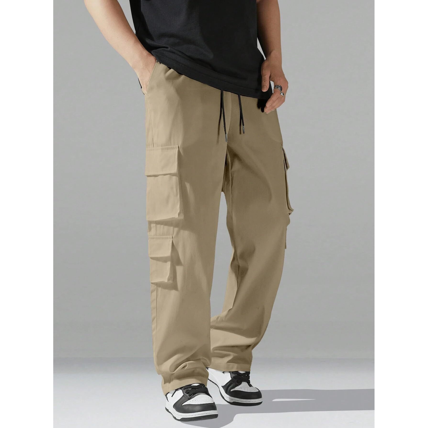 Indoprimo Men Cargo || Men Cargo Pants || Men Cargo Pants Cotton || Cargos For Men || Men Cargo Trouser (In, Alpha, Xl, Regular, Cream)