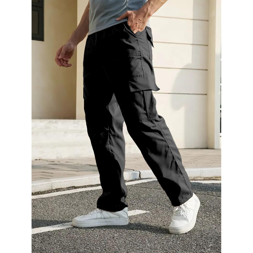Indoprimo Men Cargo || Men Cargo Pants || Men Cargo Pants Cotton || Cargos For Men || Men Cargo Trouser || Trouser For Men - Zurich (In, Alpha, 2Xl, Black)