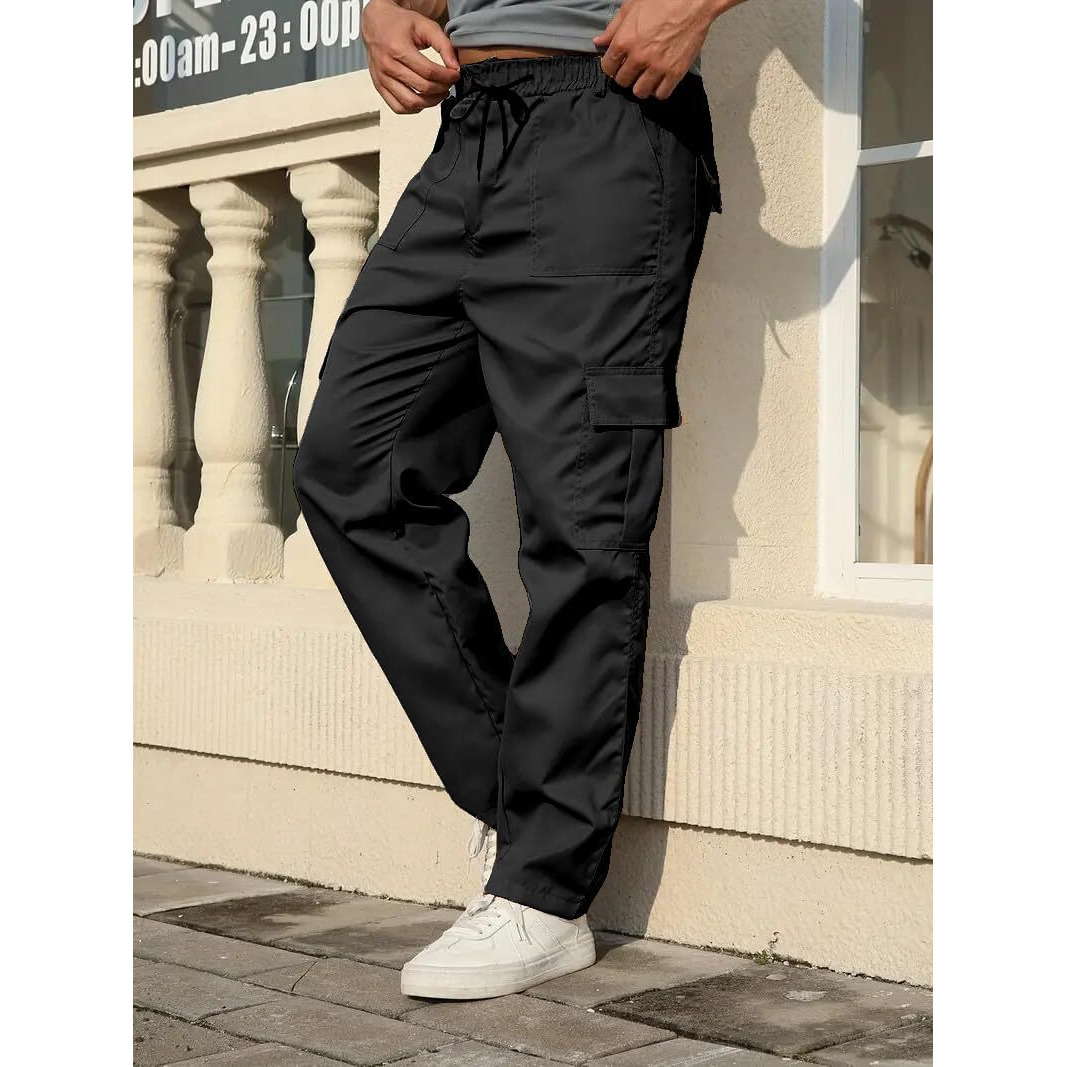 Indoprimo Men Cargo || Men Cargo Pants || Men Cargo Pants Cotton || Cargos For Men || Men Cargo Trouser || Trouser For Men - Zurich (In, Alpha, 2Xl, Black)