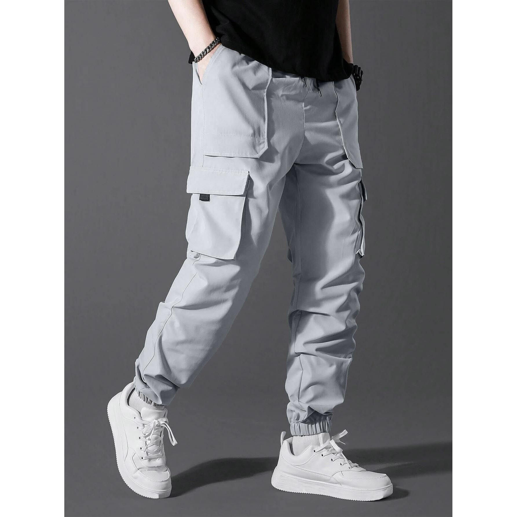 Indoprimo Men Cargo || Men Cargo Pants || Men Cargo Pants Cotton || Cargos For Men || Men Cargo Trouser || Trouser For Men - Farnce (In, Alpha, L, Grey)