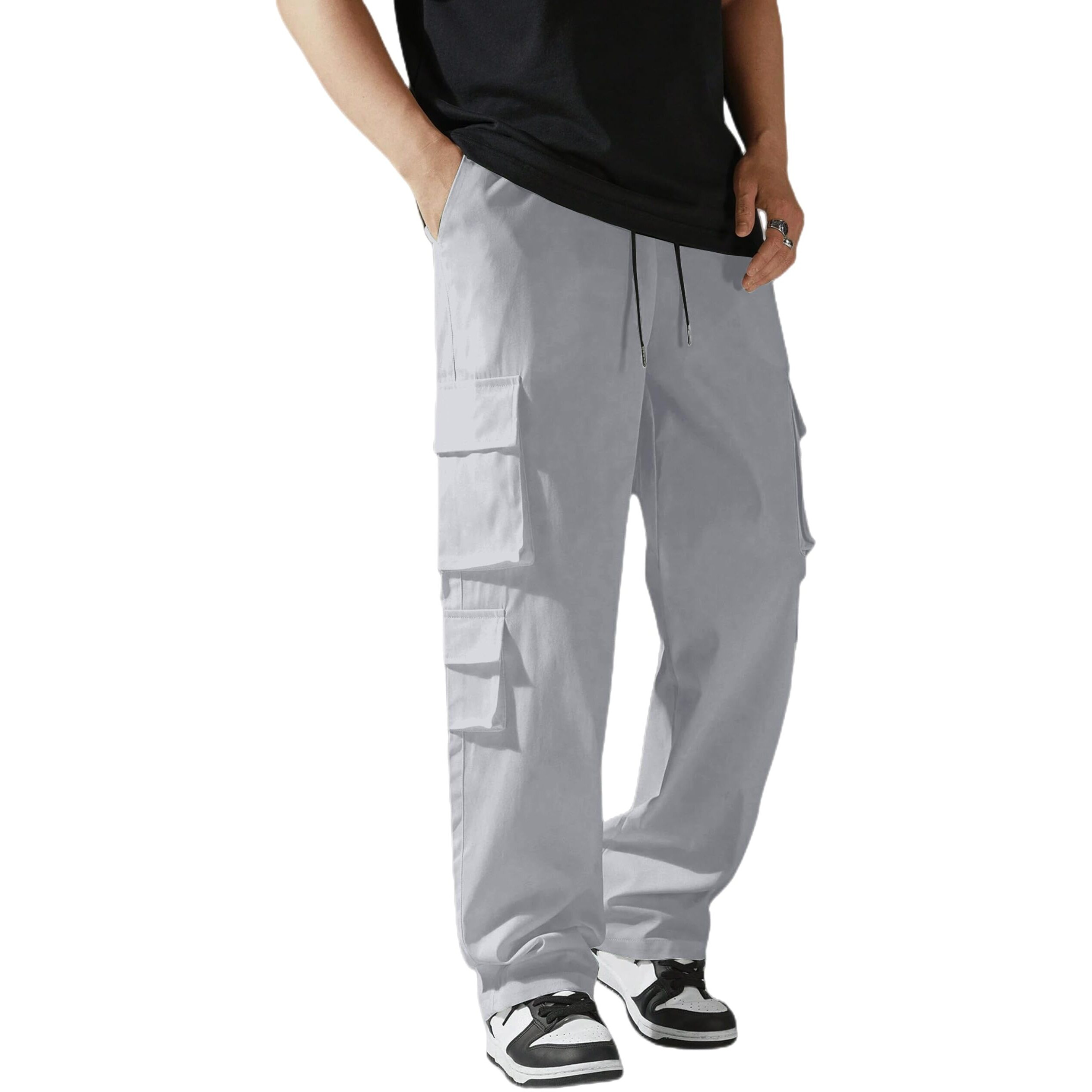 Indoprimo Men Cargo || Men Cargo Pants || Men Cargo Pants Cotton || Cargos For Men || Men Cargo Trouser (In, Alpha, 2Xl, Regular, Grey)