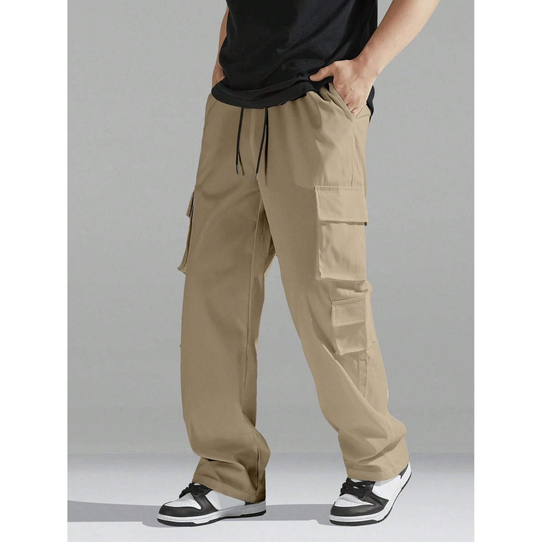 Indoprimo Men Cargo || Men Cargo Pants || Men Cargo Pants Cotton || Cargos For Men || Men Cargo Trouser (In, Alpha, 2Xl, Regular, Cream)