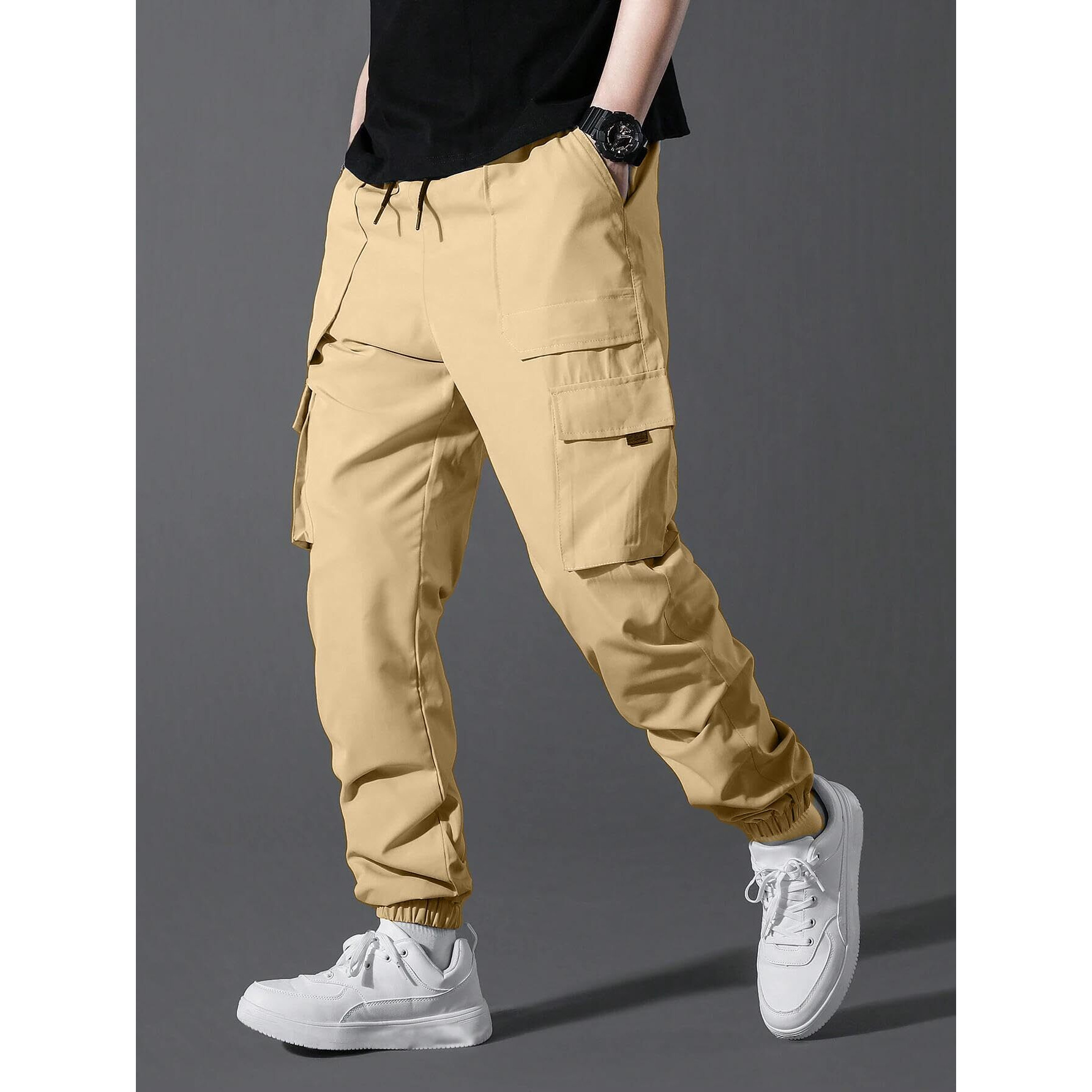 Indoprimo Men Cargo || Men Cargo Pants || Men Cargo Pants Cotton || Cargos For Men || Men Cargo Trouser || Trouser For Men - Farnce (In, Alpha, Xl, Khaki)