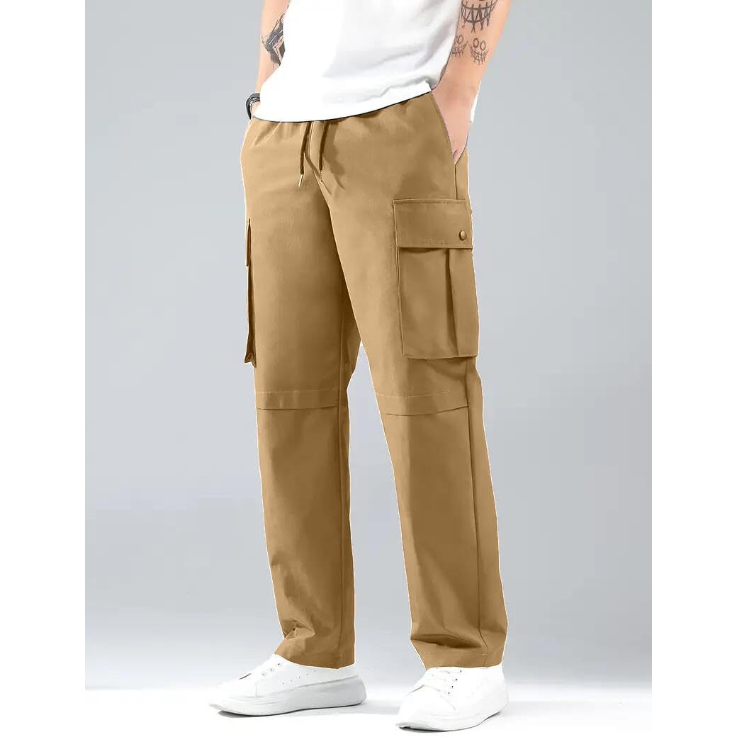 Indoprimo Men Cargo || Men Cargo Pants || Men Cargo Pants Cotton || Cargos For Men || Men Cargo Trouser || Trouser For Men - Rome (In, Alpha, 2Xl, Khaki)
