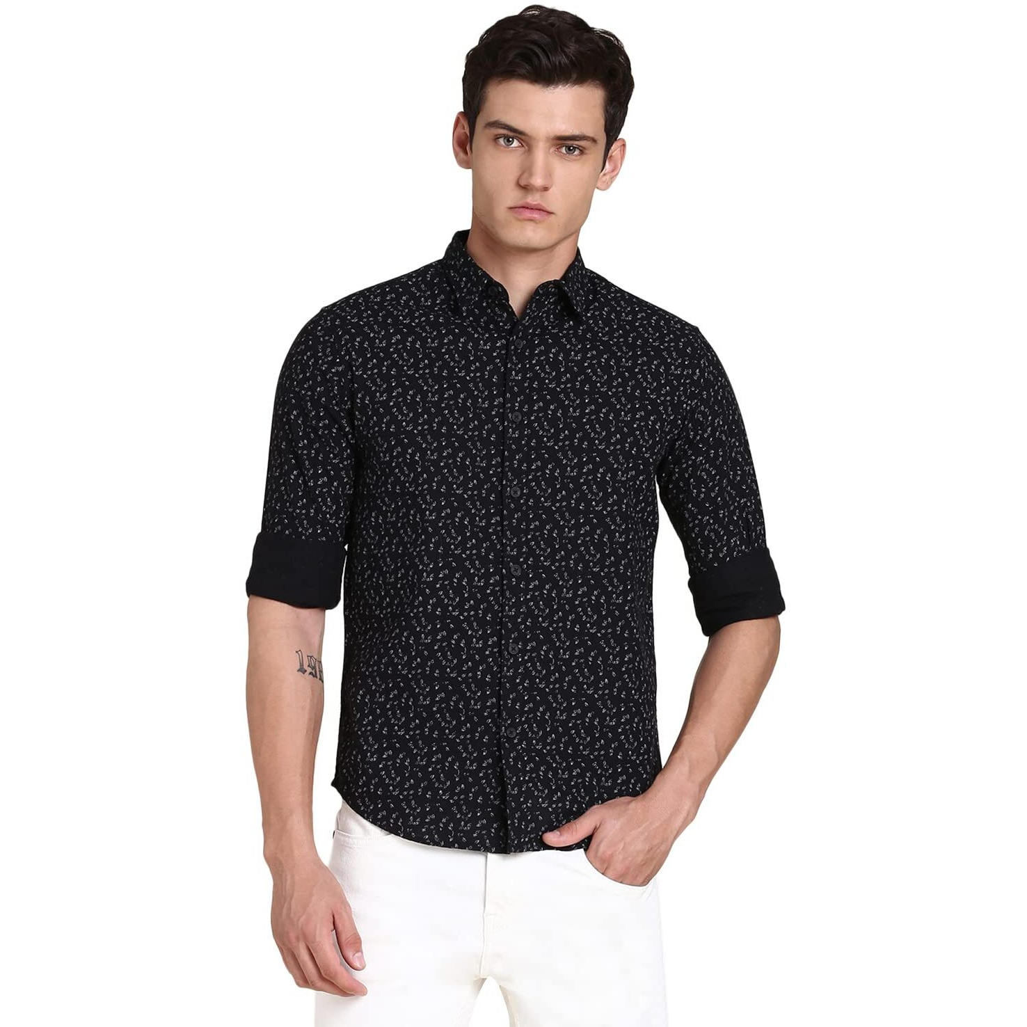 Dennis Lingo Black Men's Casual Shirt