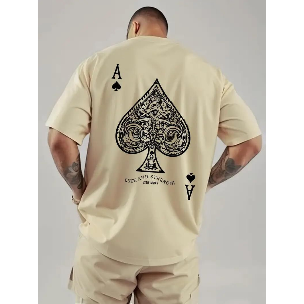 Indoprimo Casual Oversized T-Shirt For Men Half Sleeve (In, Alpha, Xl, Cream)