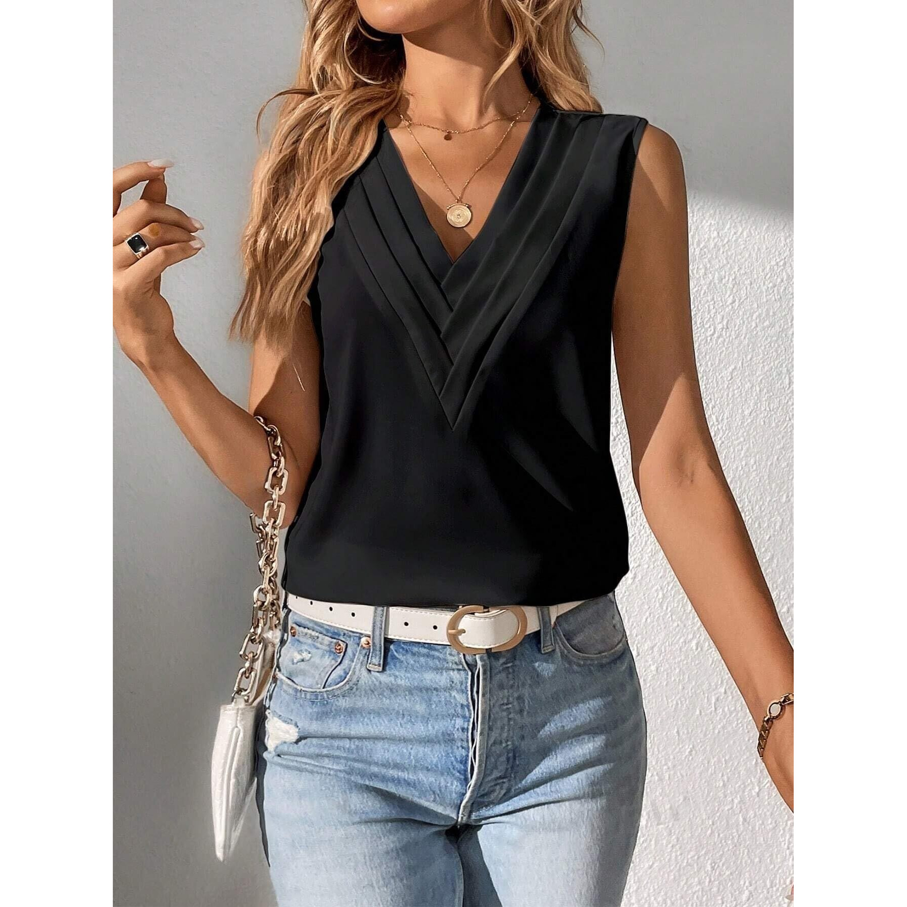 Indoprimo Fancy Top For Women Stylish Top For Women Korean Top Western Tops For Girls (In, Alpha, S, Black)