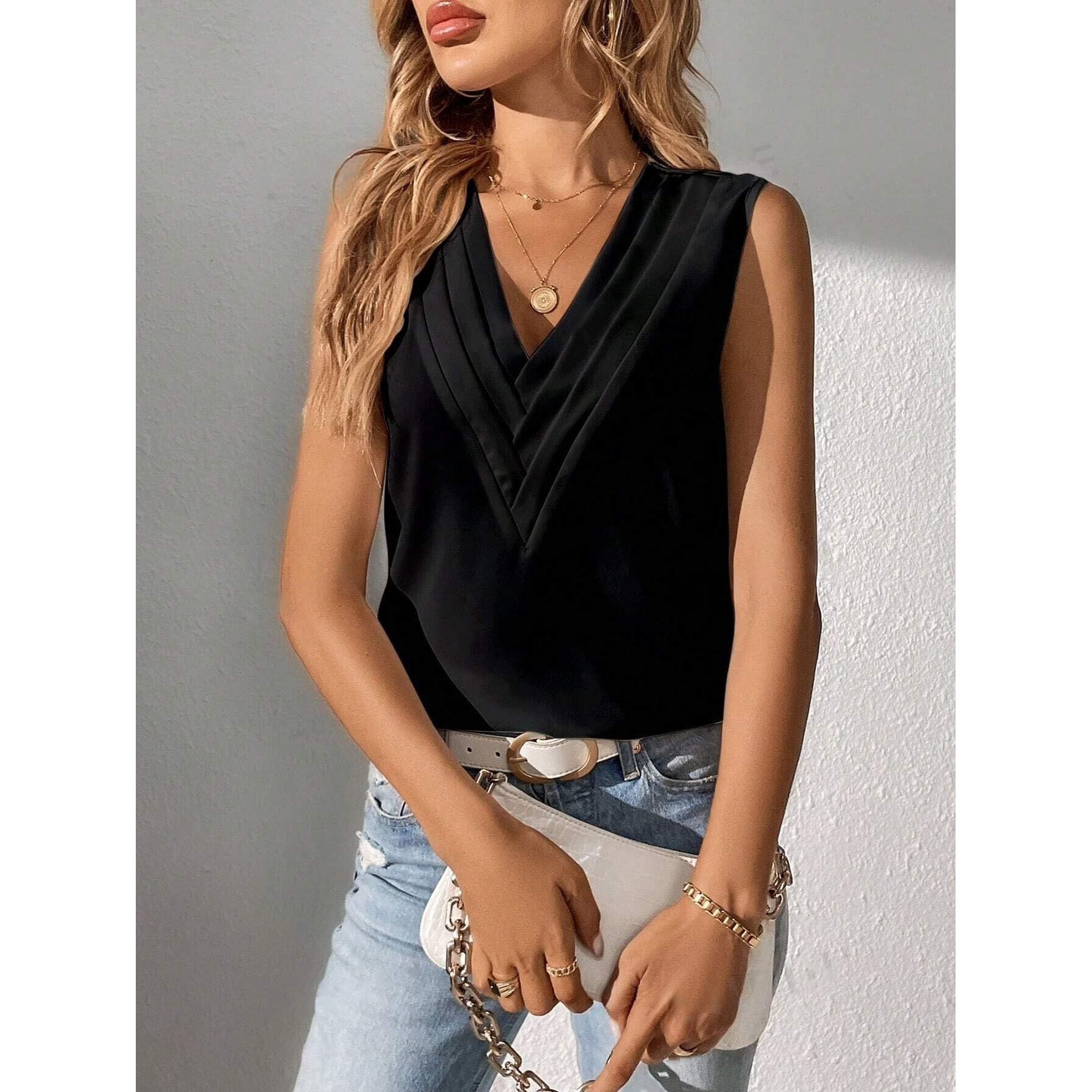 Indoprimo Fancy Top For Women Stylish Top For Women Korean Top Western Tops For Girls (In, Alpha, S, Black)