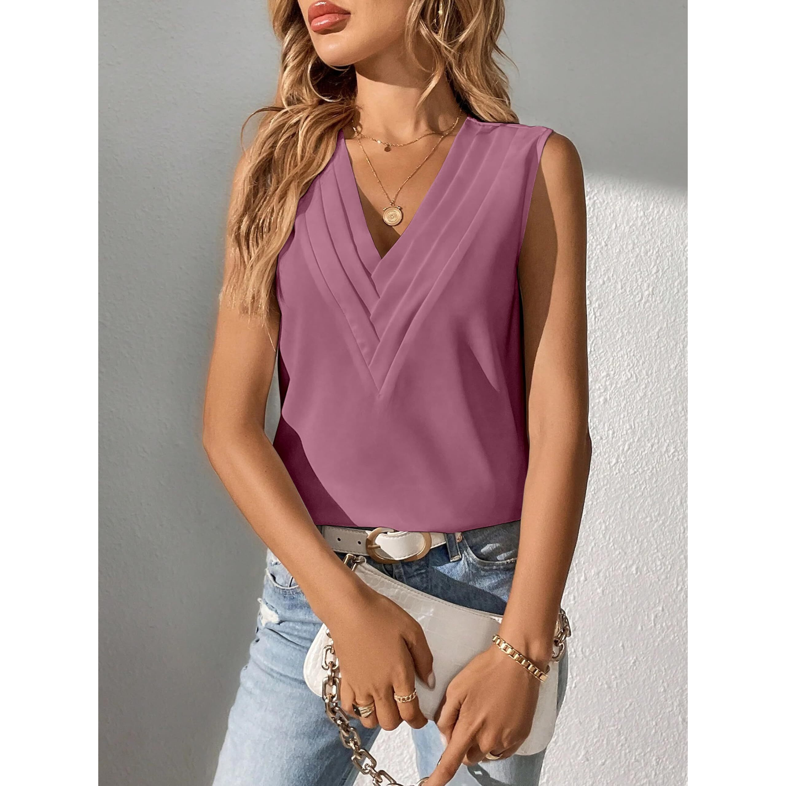 Indoprimo Fancy Top For Women Stylish Top For Women Korean Top Western Tops For Girls (In, Alpha, S, Dusty Pink)