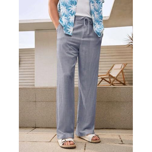 Dhruvi Trendz Linen Pants For Men, Loose Fit, Baggy Cargo Pants, Casual, Xl, Grey (Dt-Tp-1121-Xl-Grey)