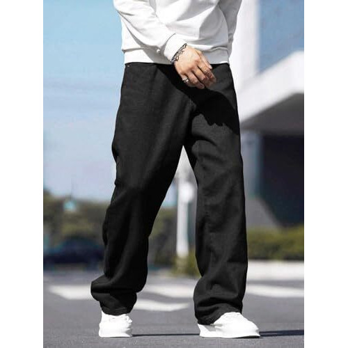 Dhruvi Trendz Men Jeans | Men Jeans Pants | Denim Jeans | Baggy Jeans For Men | Loose Fit Jeans For Men | Stylish Jeans For Men (Dt-Mj-27-32-Black)