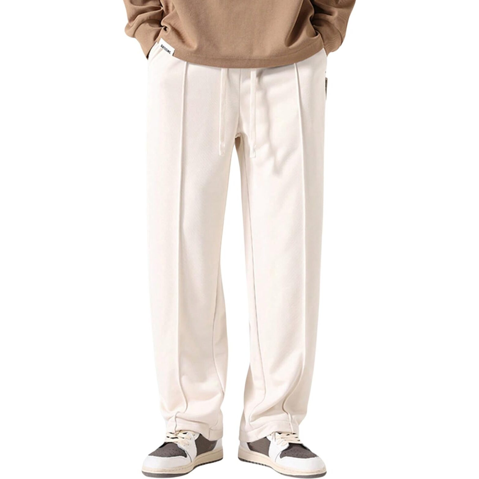 Dhruvi Trendz Men's Regular Mid Rise Track Pant (Dt-Tp-1011_White_S)