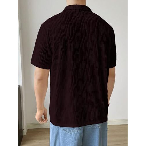 Dhruvi Trendz Drop Shoulder Polo T-Shirt For Men (Dt-Mt-1077_Burgundy_M).