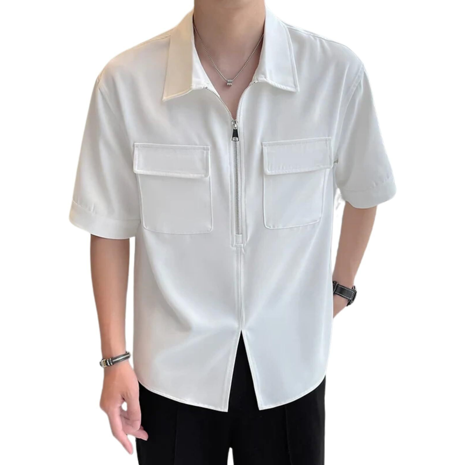 Dhruvi Trendz Men Lycra Blend Regular Fit T-Shirt (Dt-Mt-1155_White, 2Xl