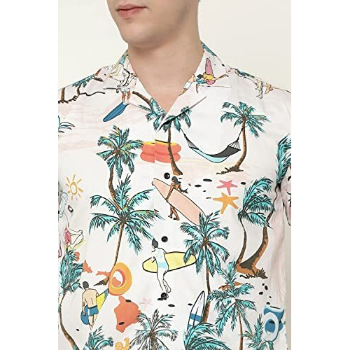 Dhruvi Trendz Mens Rayon Men's Casual Shirt Regular Fit Western (Dt-Ms-6068_Sky_S)