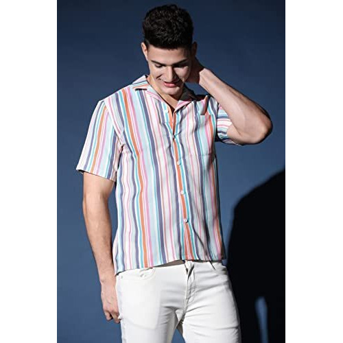 Dhruvi Trendz Men's Regular Fit Shirt (Dt-Ms-6032_Multicolour M)