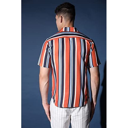 Dhruvi Trendz Men's Regular Fit Shirt (Dt-Ms-6030_Orange M)