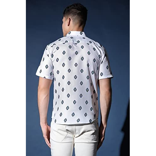 Dhruvi Trendz Men's Regular Fit Shirt (Dt-Ms-6045_White L)