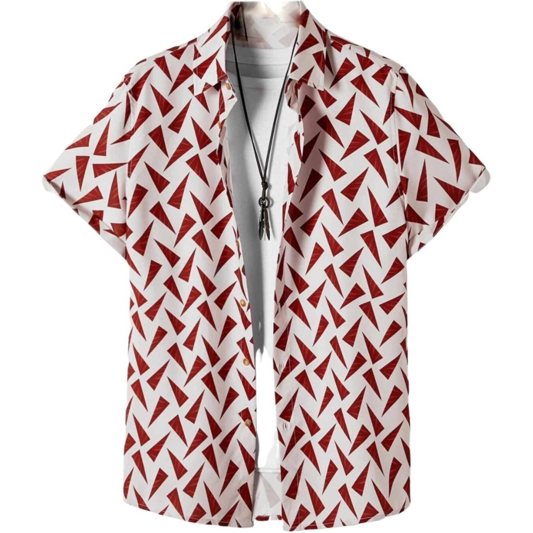 Dhruvi Trendz Men's Floral Reguler Fit Shirt (Dt-Ms-6072_Red M)
