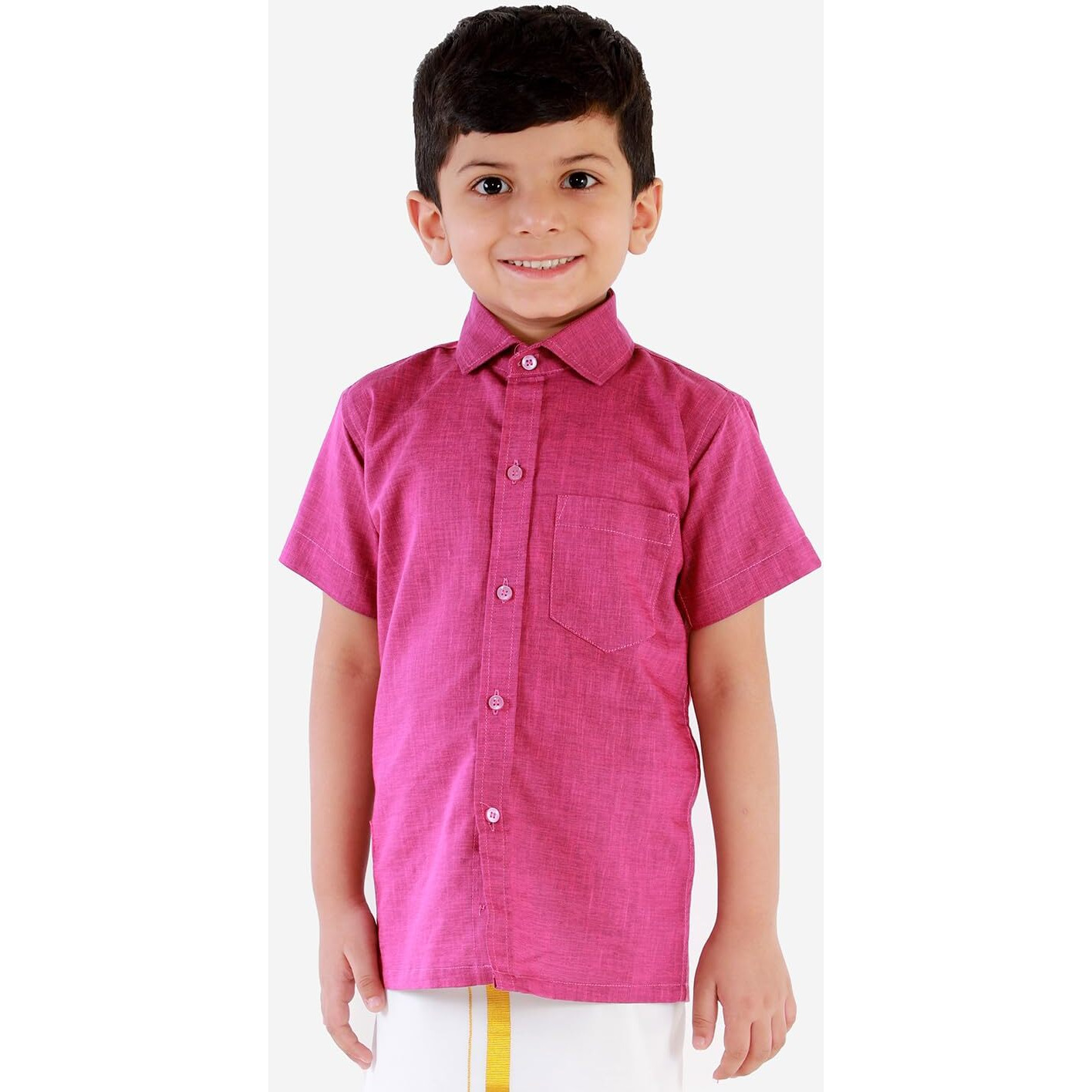 Jbn Creation Boy's Solid Regular Fit Dress Shirt (Jbnbsh003Pu_34_Purple