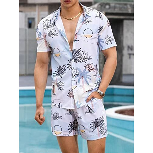 Dhruvi Trendz Men's Rayon Pajama Set/Night Dress - Regular Fit Co-Ord Set (Dt-Ms-6083&Sh193_Sky, Medium)