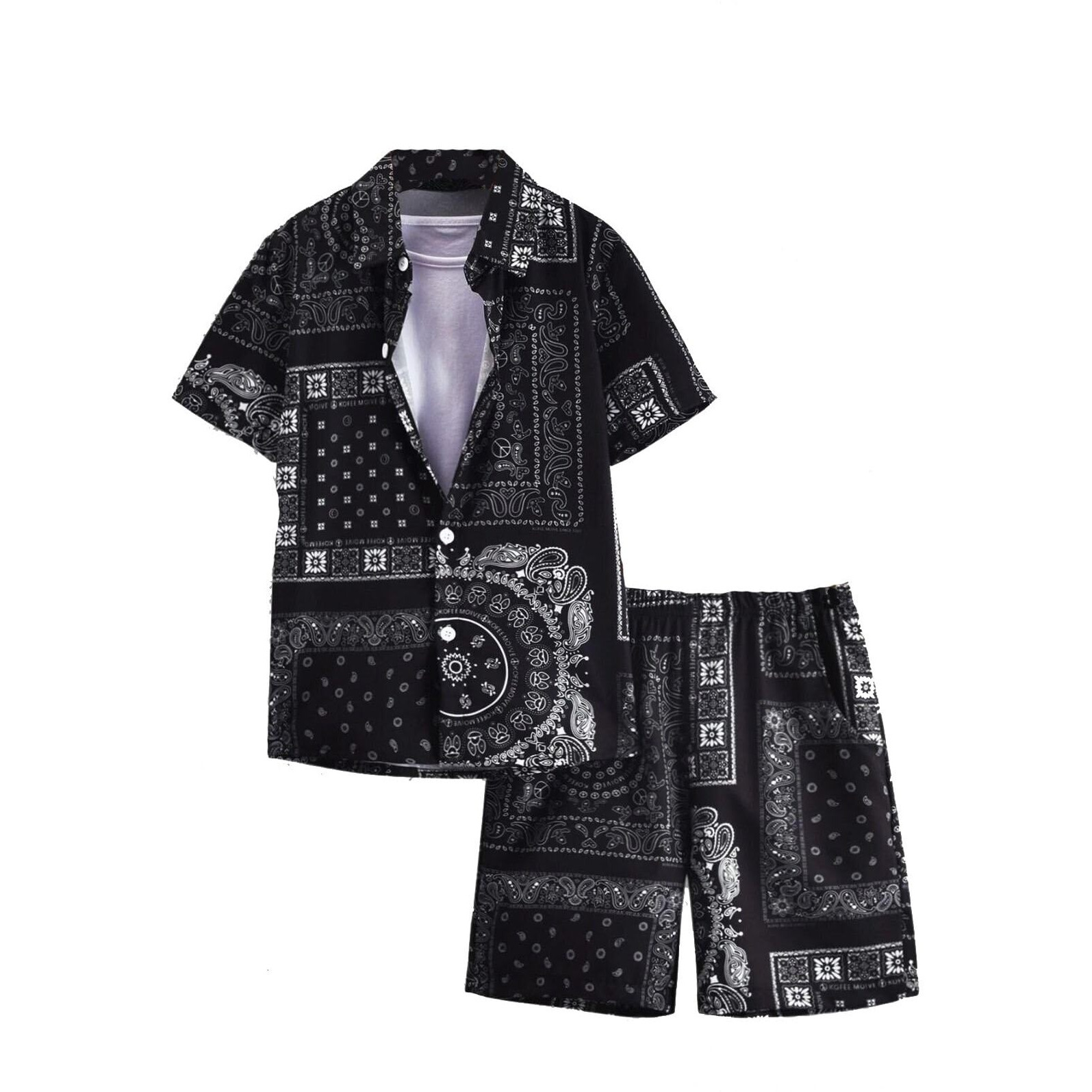 Dhruvi Trendz Men's Rayon Pajama Set/Night Dress - Regular Fit Co-Ord Set (Dt-Ms-6098&Sh183_Black_Medium)