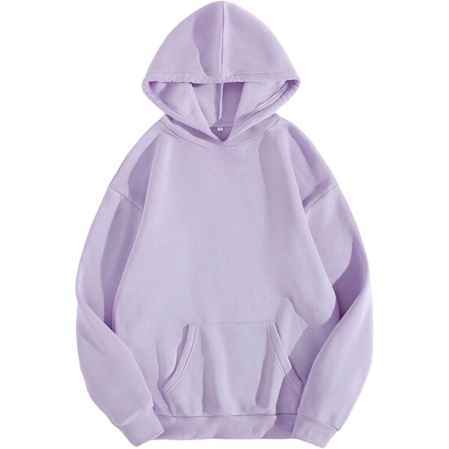 Dhruvi Trendz Men's Hoodies || Cotton Hoodies For Boys || Full Sleeve Hooded Neck With 2 Big Pockets || Regular Fit Sweatshirt|| Winter Wear For Mens|| Outing || Trekking ||Casual Wear (Violet, Large)