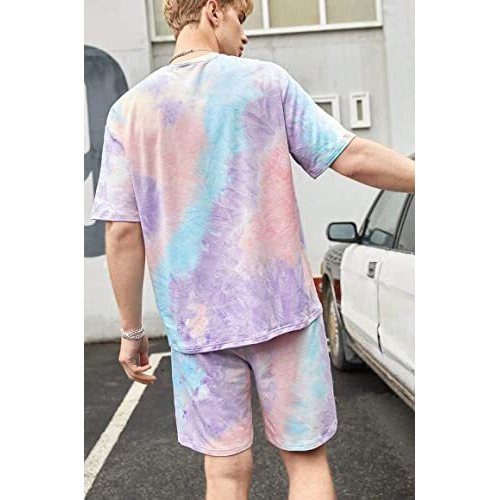 Dhruvi Trendz Men's Lycra Solid Co-Ord Set Regular Fit Night Dress (Dt-Mt-1029&Sh173_Purple_Xl)