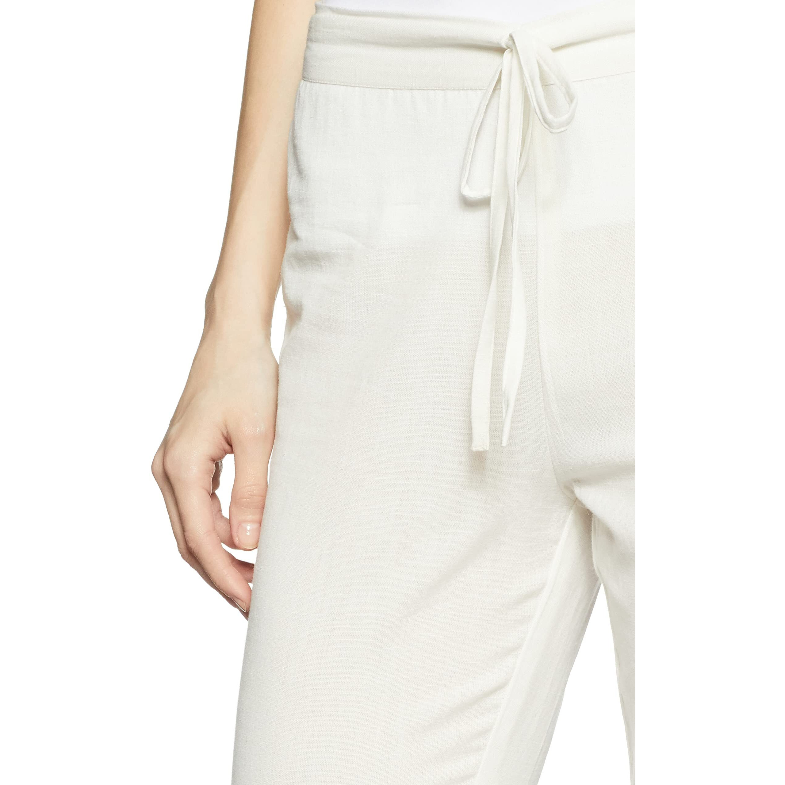 Digital Shopee Ankle Length Drawstring Trouser Pant For Women | Girls White Large