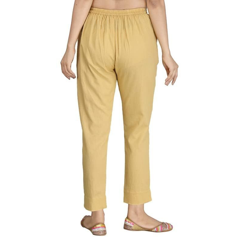 Digital Shopee Ankle Length Drawstring Trouser Pant For Women | Girls Beige