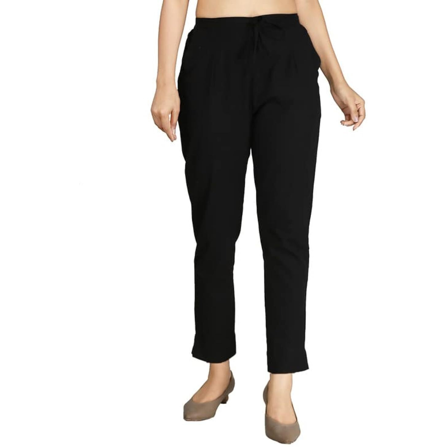 Digital Shopee Ankle Length Drawstring Trouser Pant For Women | Girls Black