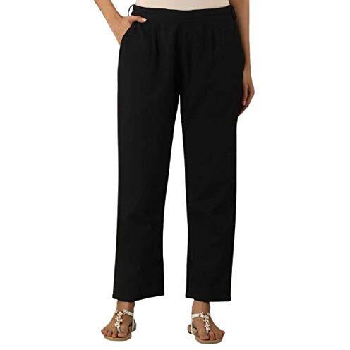 Digital Shopee Regular Fit Women 's Pure Cotton Trousers Pants For Everyday Use, College Wear, Office, Casual Wear Black