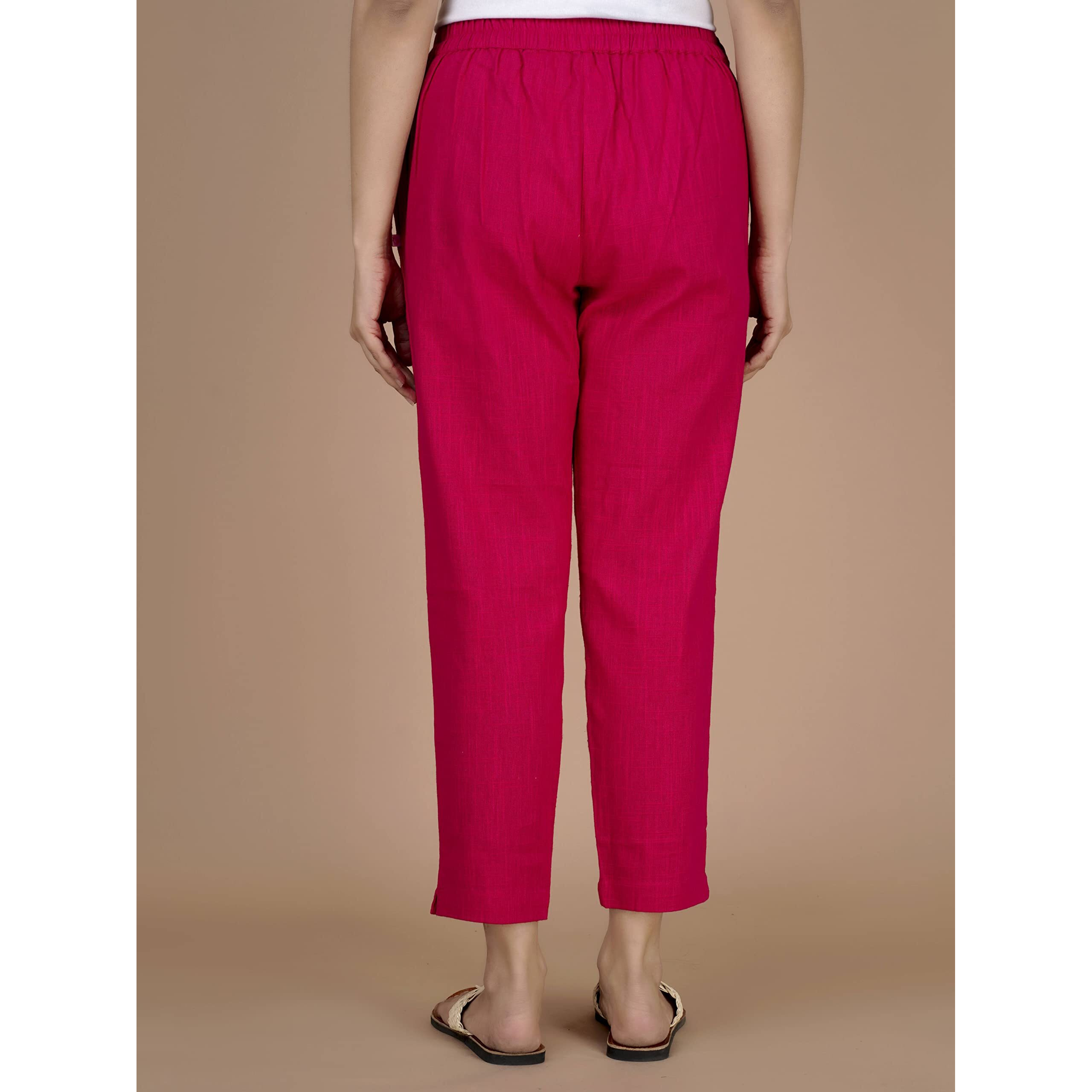 Digital Shopee Women's Regular Fit Casual Pants (Ds-Pre-Pink-Xxl