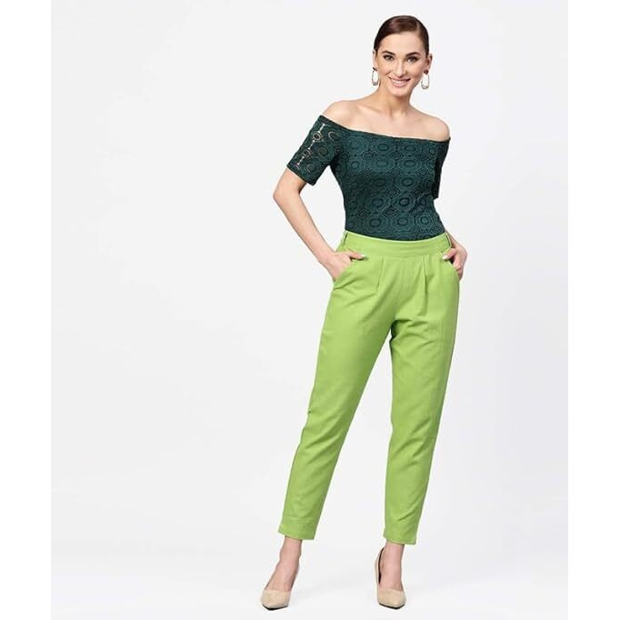 Digital Shopee Cotton Flex Ankle Length Trouser Pants For Women | Pistal | 4Xl