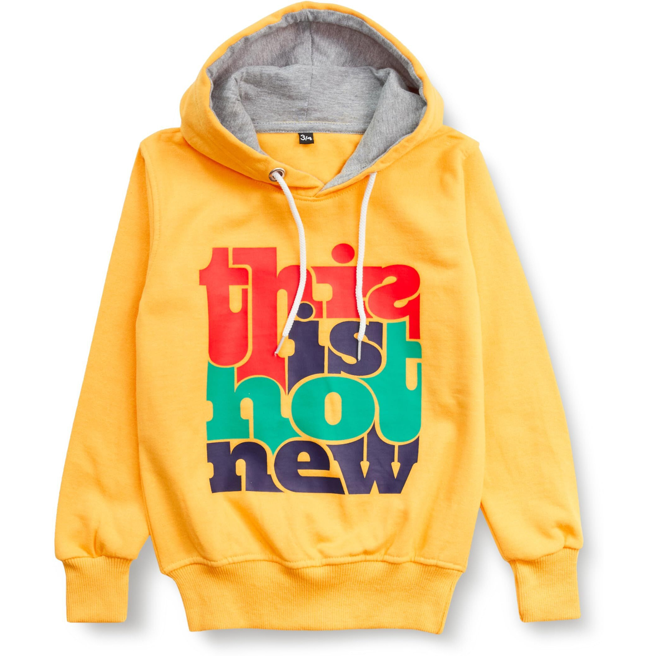 T2F Boy's Cotton Hooded Neck Sweat Shirt (Bys-Ss-01_Multicolor_11-12 Years_Yellow_11 Years-12 Years)