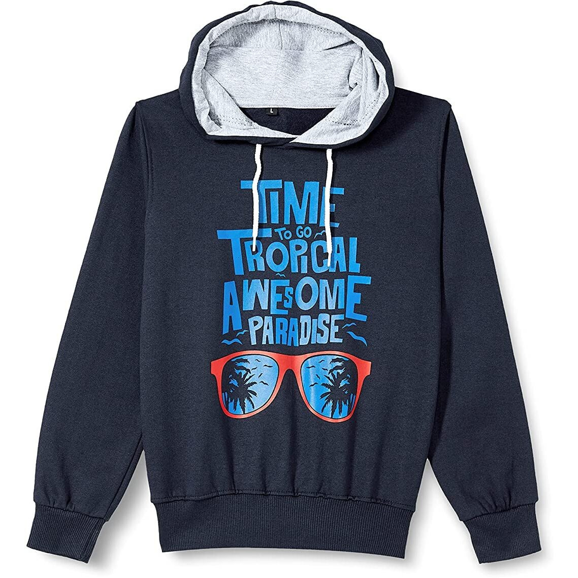 T2F Boy's Cotton Hooded Neck Sweat Shirt (Bys-Ss-03_Multicolor_11-12 Years_Blue, Navy_11 Years-12 Years)