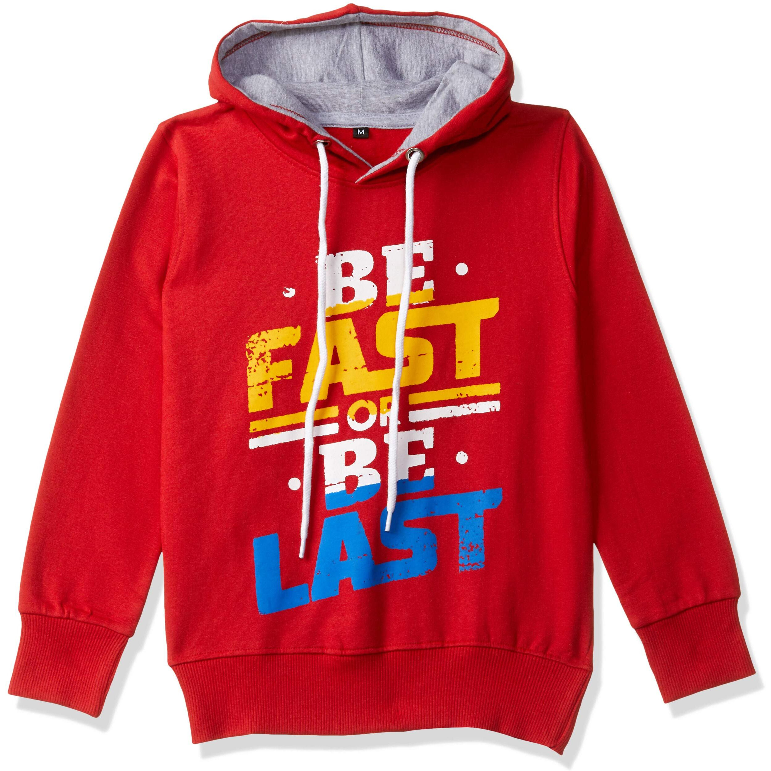 T2F Boy's Cotton Hooded Neck Sweat Shirt (Bys-Ss-05_Multicolor_5-6 Years_Red_5 Years-6 Years)