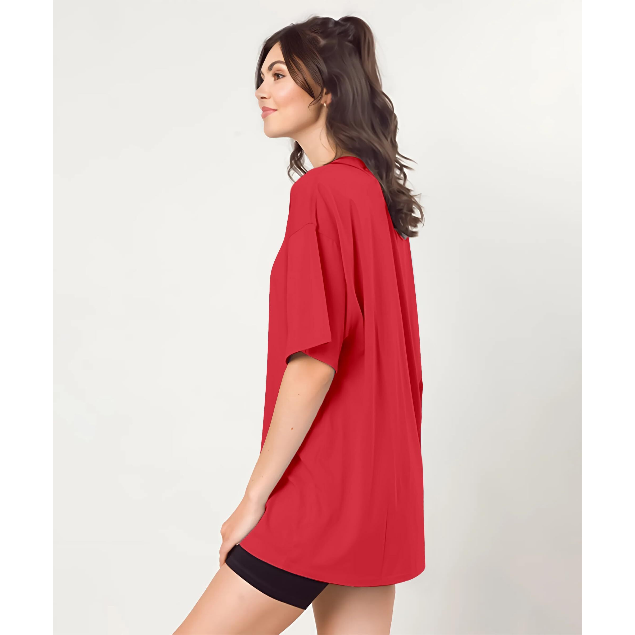 Shodox Womens Oversized Drop Shoulder Printed T-Shirt | Soft, Breathable & Light Weight Cotton Blend | Loose Fit Stylish Top For Girls With Premium Graphic Print