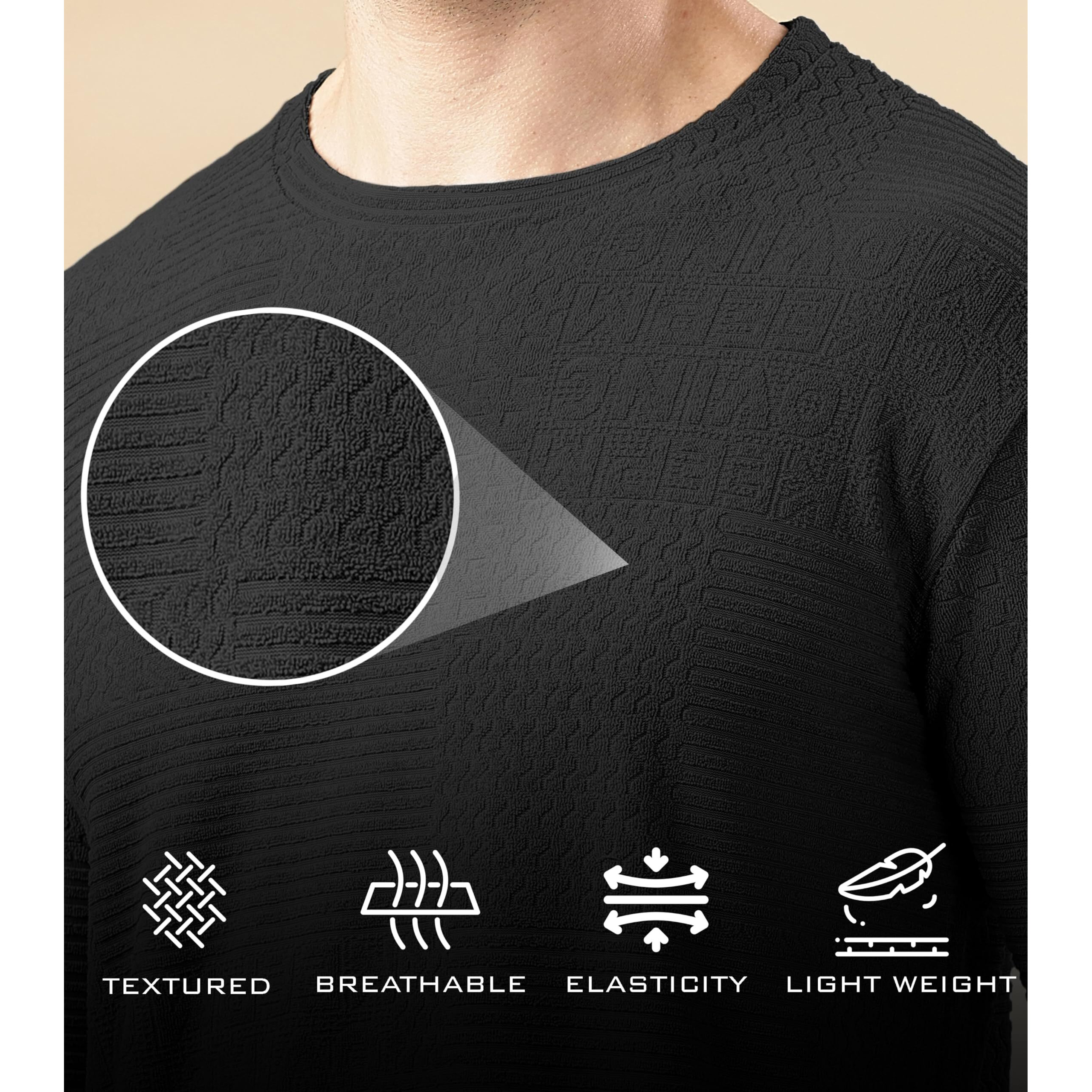 Shodox Mens Polycotton Regular Fit Half Sleeve Solid Round Neck Tshirt For Men (Pack Of 1) Black