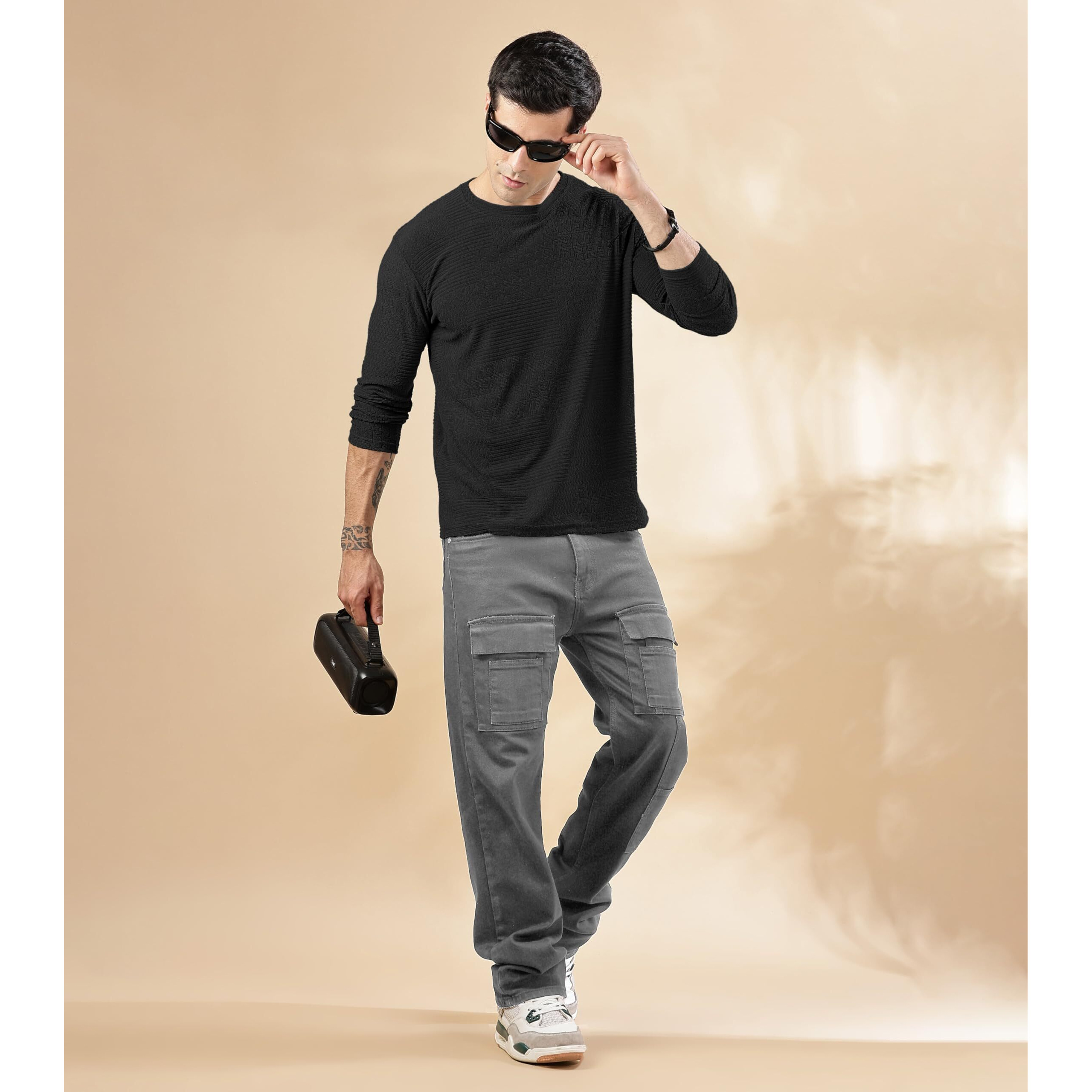 Shodox Mens Polycotton Regular Fit Half Sleeve Solid Round Neck Tshirt For Men (Pack Of 1) Black