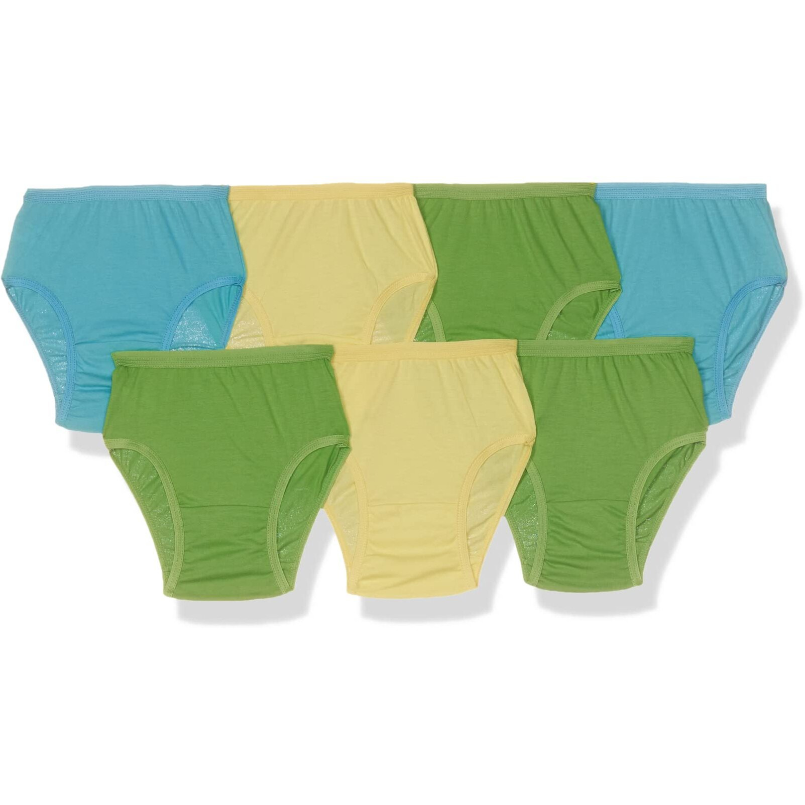 Rupa Jon Plain Panty For Girls, 100% Cotton Fabric, Outer Elastic, Pack Of 7 Assorted